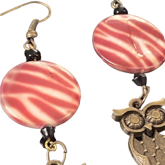 ๐Sale ๐2 for $10 just in for fall handmade red animal print owl earrings - Picture 3 of 4